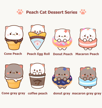 Peach Cat Dessert Series Keychain