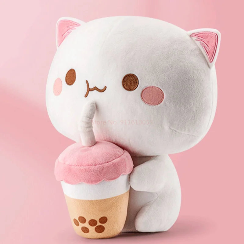 Peach Cat Bubble Tea Plush Doll