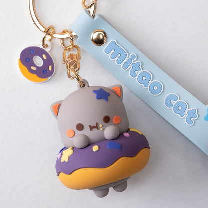 Donut Goma Cat Keychain