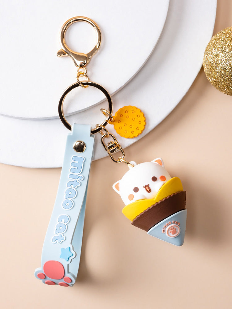 Peach Egg Roll Keychain