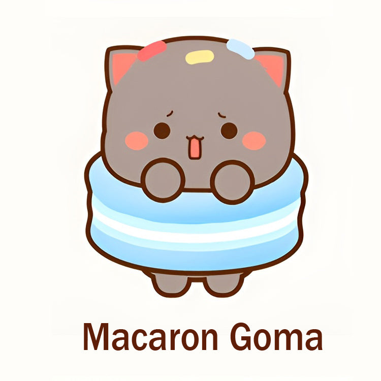 Macaron Goma Cat Keychain