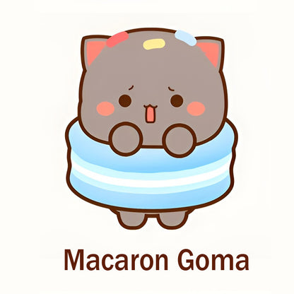 Macaron Goma Cat Keychain