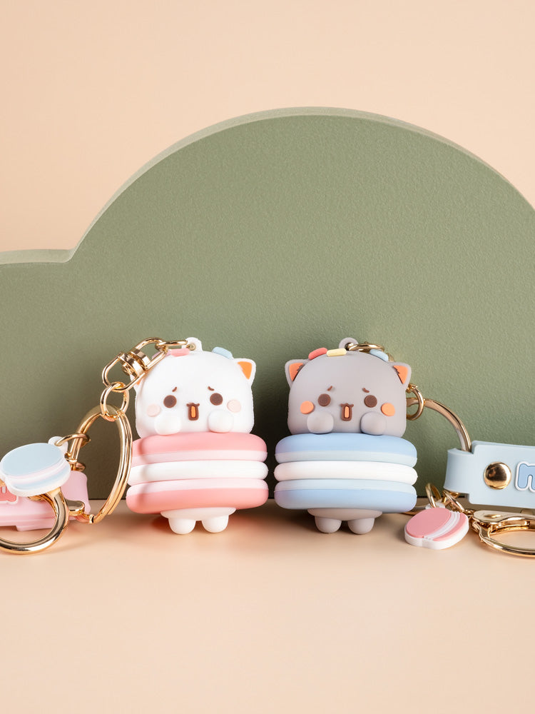 Macaron Goma Cat Keychain