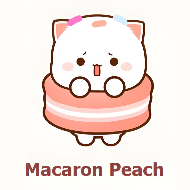 Macaron Peach Cat Keychain