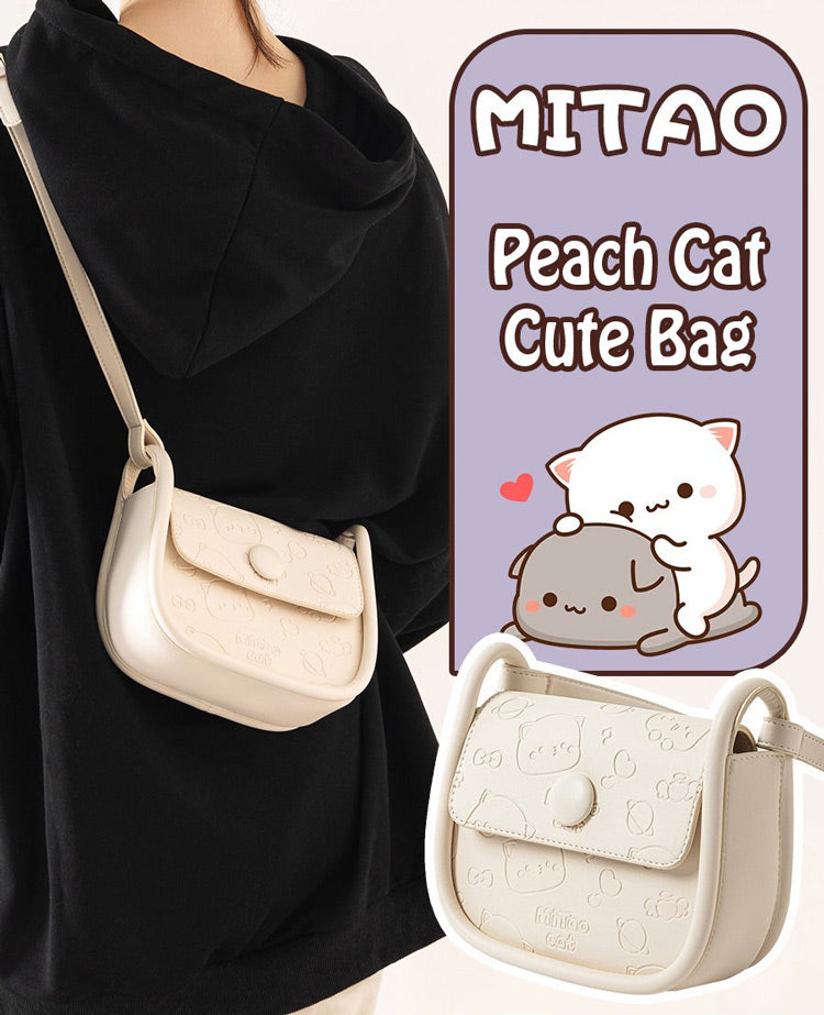 Peach Cat Cute Shoulder Bag